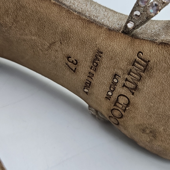 Jimmy Choo Diva Crystal Heel Shimmer Suede Box Dust Bag , Size 37 - Picture 6 of 10